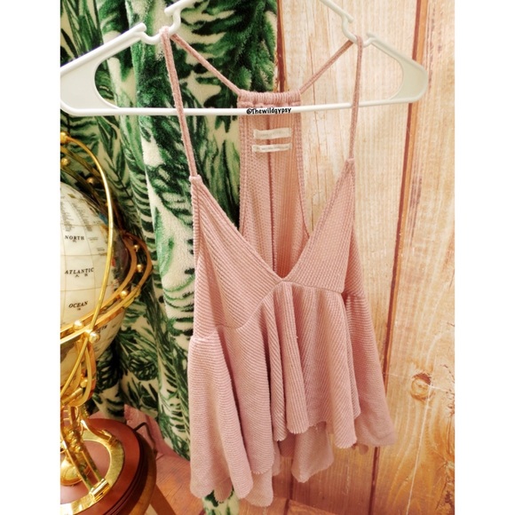 Urban Outfitters Tops - Urban outfitters ultra soft blush mauve babydoll tank top 🌿